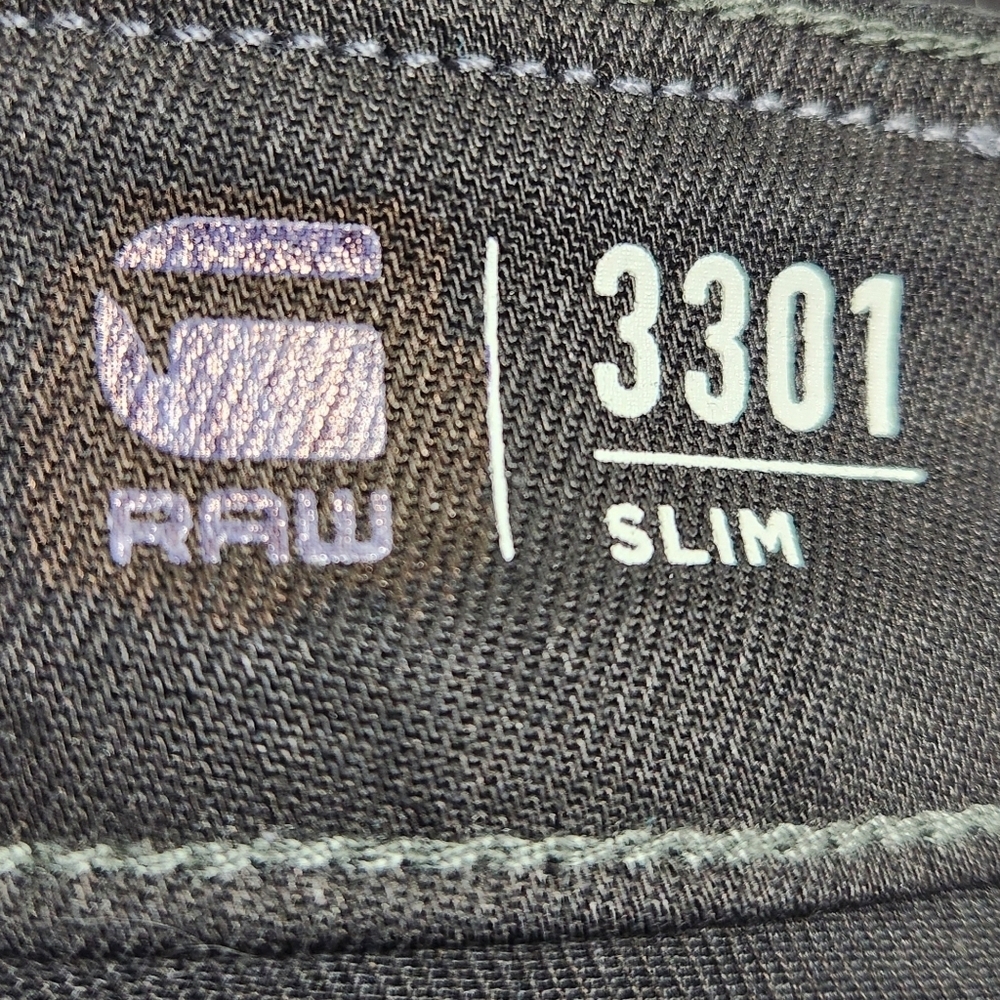 NWOT G-Star RAW 3301 Slim Black Button-up Youth Jeans (W24xL30) - Picture 7 of 16